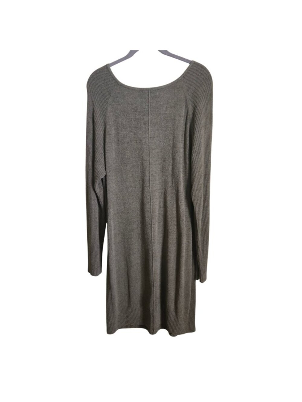 Barefoot Dreams CozyChic Ultra Lite Long Sleeve Olive Sweater Dress Size XL - Picture 3 of 6